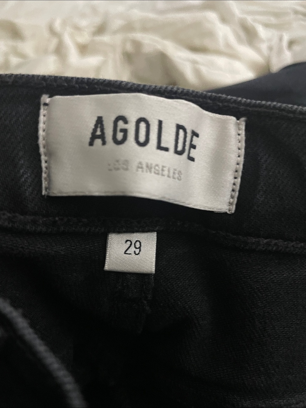 AGOLDE Women's Washed Black High Rise Straight Leg Button Fly Jeans - Picture 14 of 14